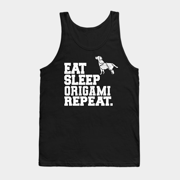 Eat Sleep Origami Repeat Paper Folding Artist Tank Top by Crazy Shirts